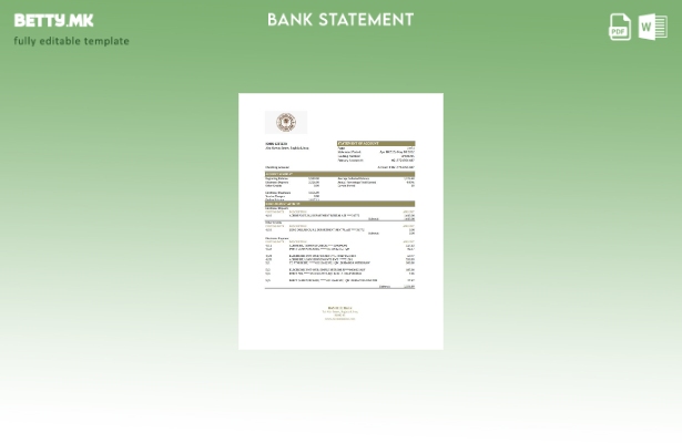 модерен стил Ирак Рашид банкарски извод на ексел шаблон